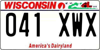WI license plate 041XWX