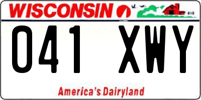 WI license plate 041XWY