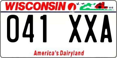 WI license plate 041XXA