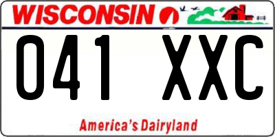 WI license plate 041XXC