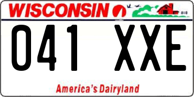 WI license plate 041XXE