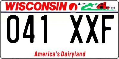 WI license plate 041XXF