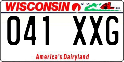 WI license plate 041XXG