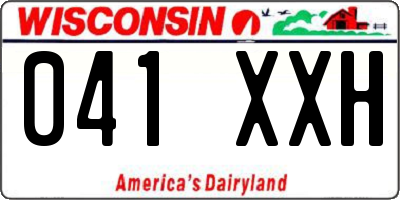 WI license plate 041XXH