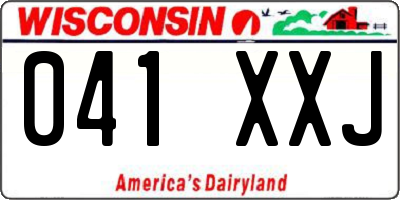 WI license plate 041XXJ