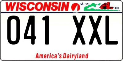 WI license plate 041XXL
