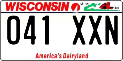 WI license plate 041XXN