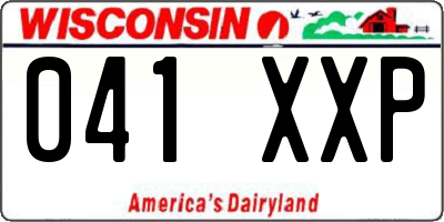 WI license plate 041XXP