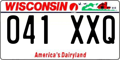 WI license plate 041XXQ