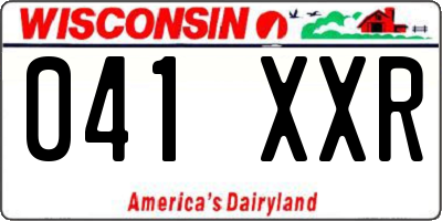 WI license plate 041XXR