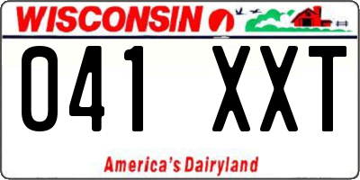 WI license plate 041XXT