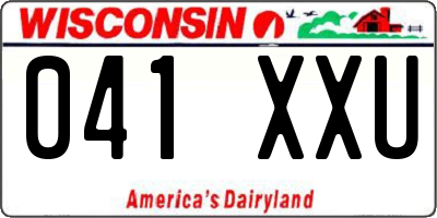 WI license plate 041XXU