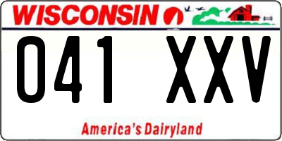 WI license plate 041XXV