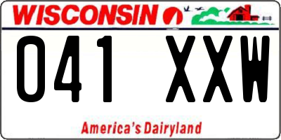 WI license plate 041XXW