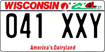 WI license plate 041XXY