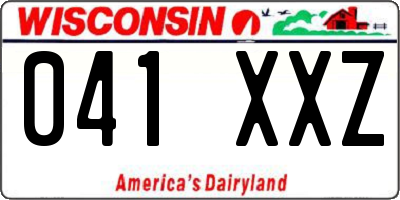 WI license plate 041XXZ