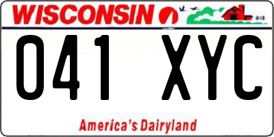 WI license plate 041XYC