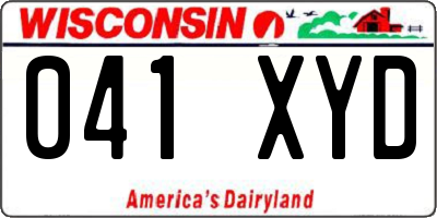 WI license plate 041XYD