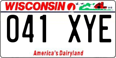 WI license plate 041XYE