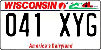 WI license plate 041XYG