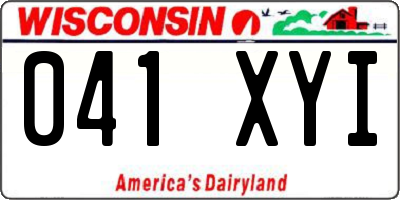 WI license plate 041XYI