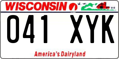 WI license plate 041XYK