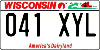 WI license plate 041XYL