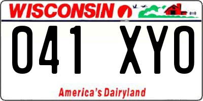 WI license plate 041XYO