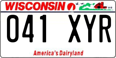 WI license plate 041XYR
