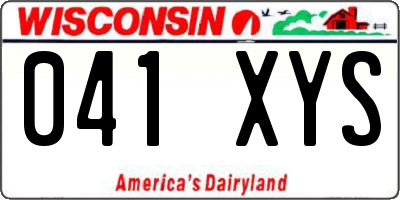 WI license plate 041XYS