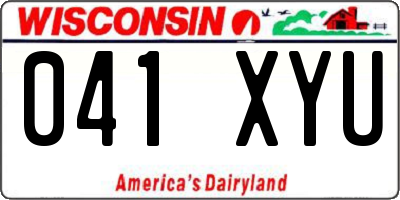 WI license plate 041XYU