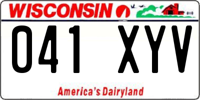 WI license plate 041XYV