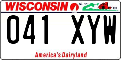 WI license plate 041XYW