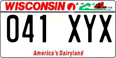 WI license plate 041XYX