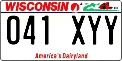 WI license plate 041XYY