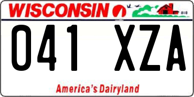 WI license plate 041XZA