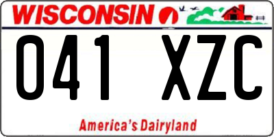 WI license plate 041XZC