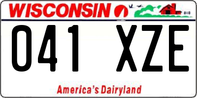 WI license plate 041XZE