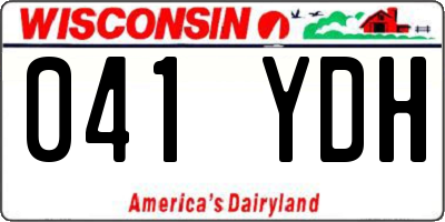 WI license plate 041YDH