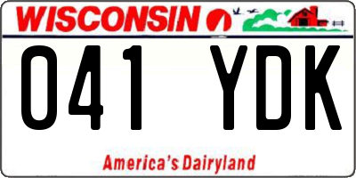 WI license plate 041YDK