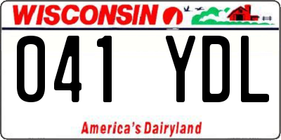 WI license plate 041YDL