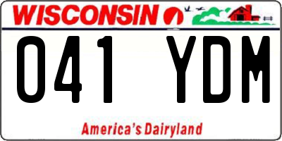 WI license plate 041YDM