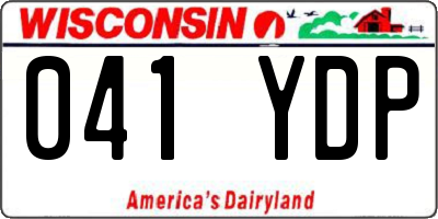 WI license plate 041YDP