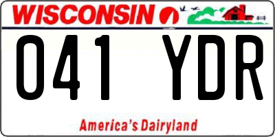 WI license plate 041YDR