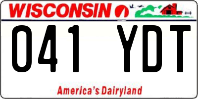 WI license plate 041YDT