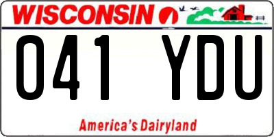 WI license plate 041YDU