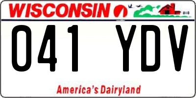 WI license plate 041YDV