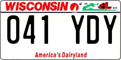 WI license plate 041YDY