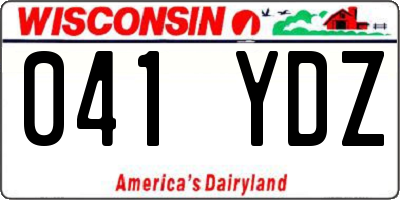 WI license plate 041YDZ