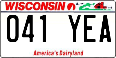 WI license plate 041YEA